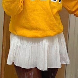 White Pleaded Mini Skirt